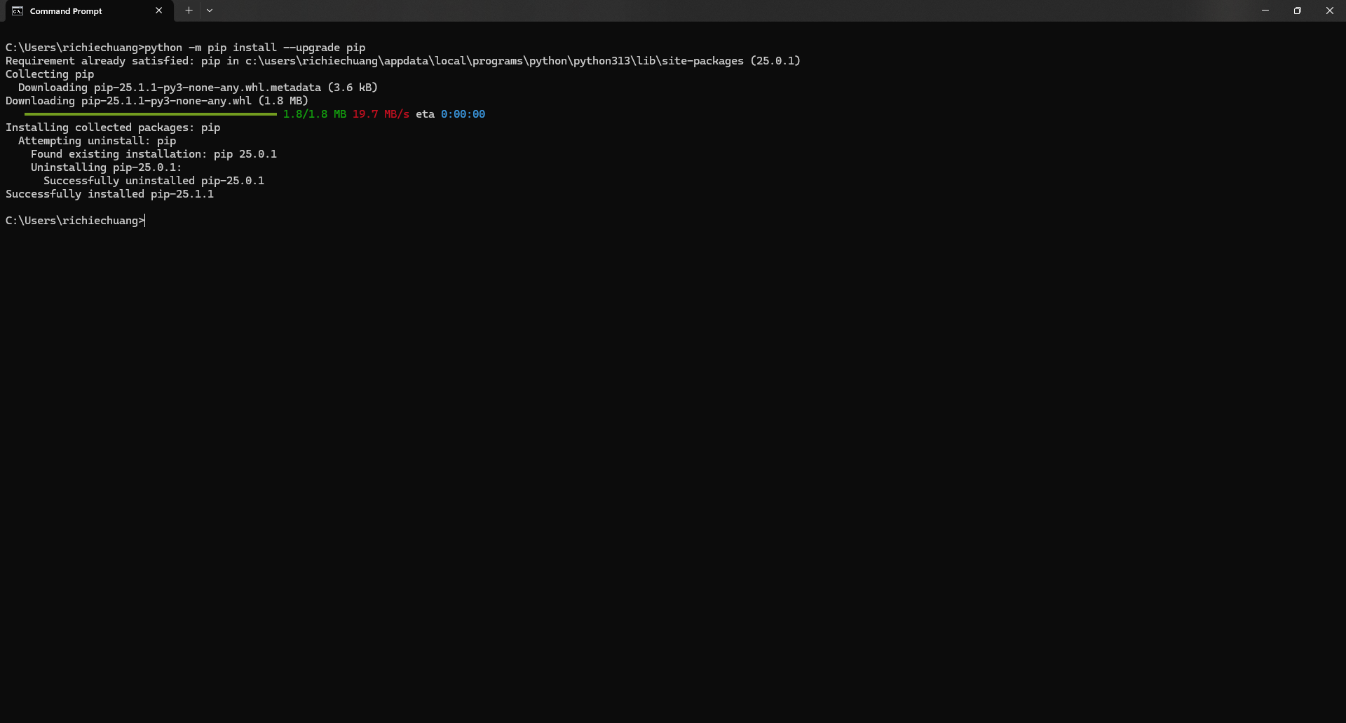 Ensure python pip upgrade