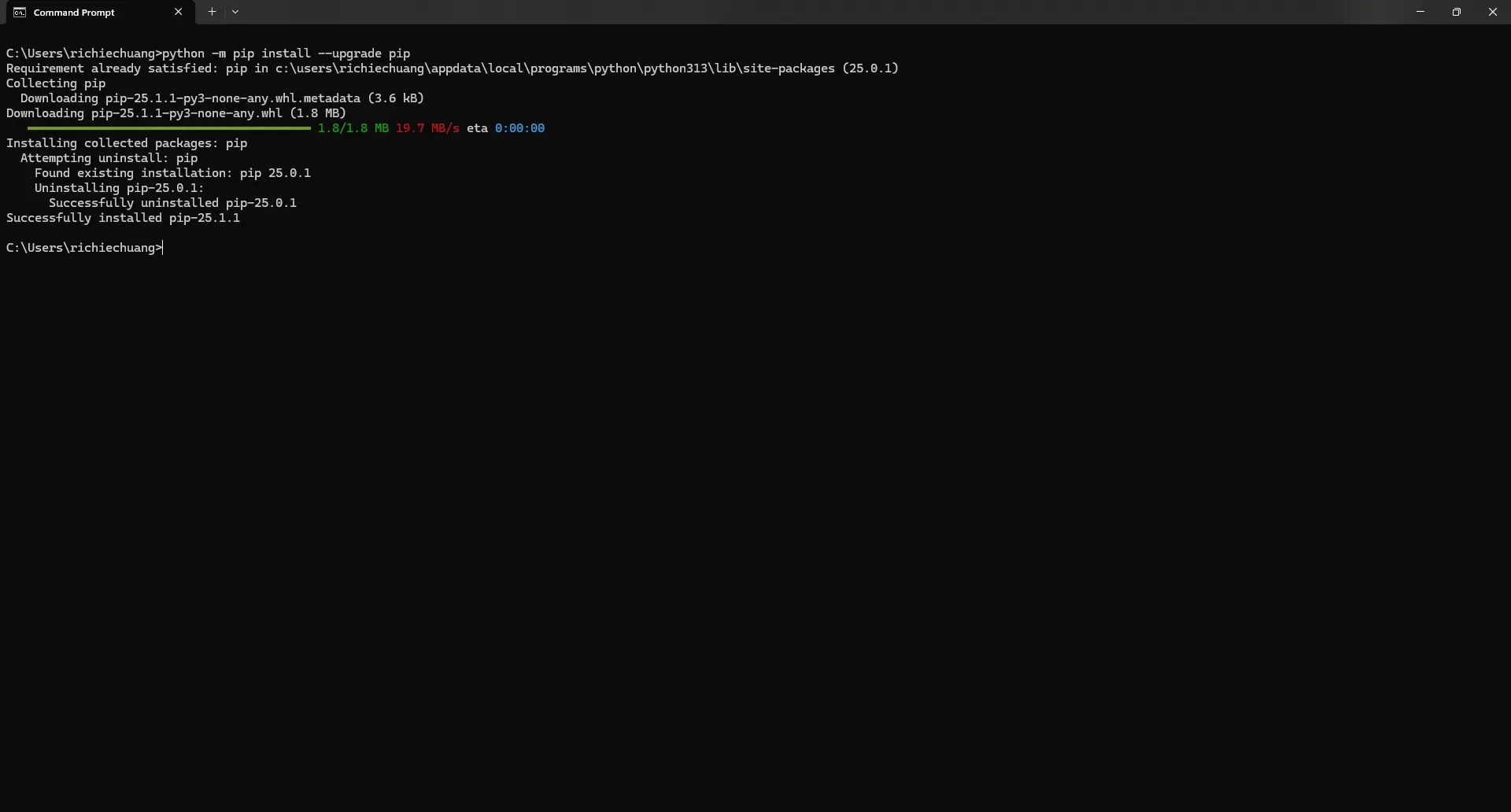 PythonPipUpgradeAlt